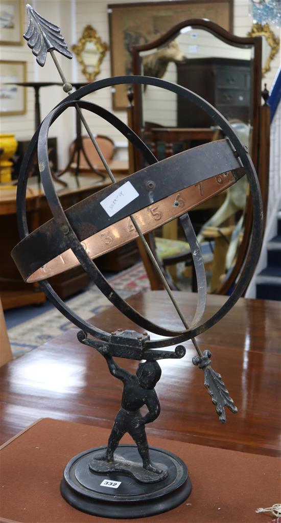 An armillary sphere H.83cm